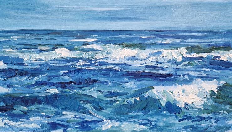 Sea, painting No. 2258 / oil on Board